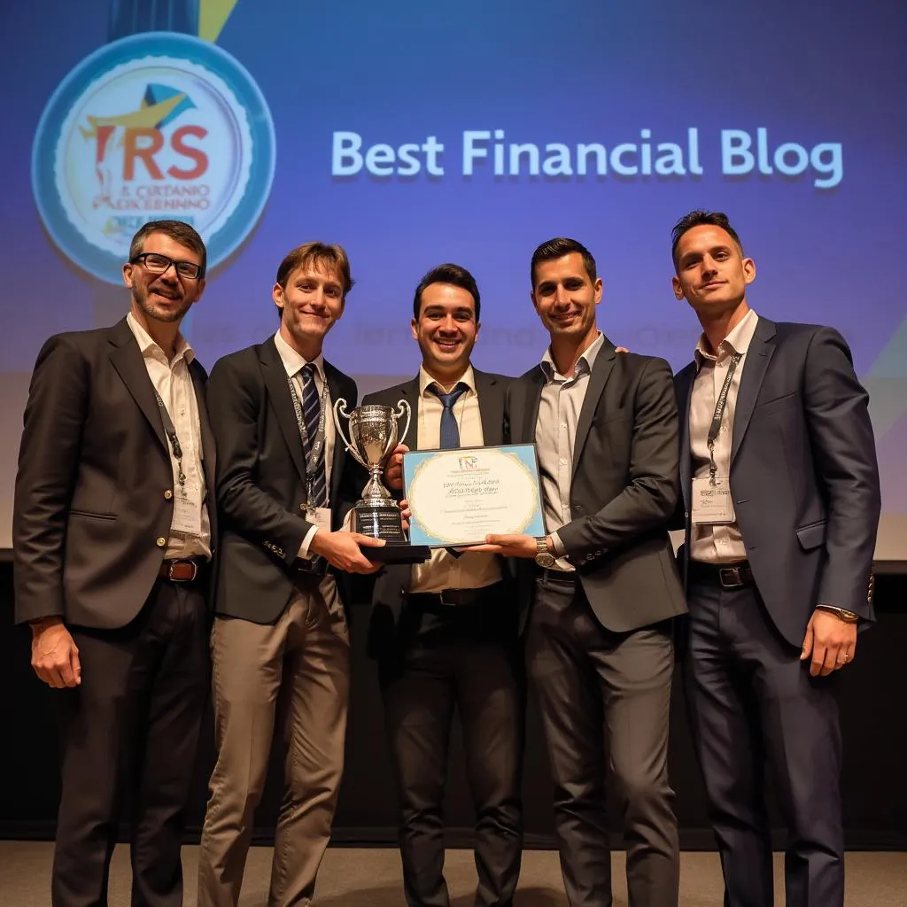 Recebimento do prêmio de Melhor Blog Financeiro do Brasil